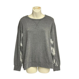 Kaileigh size small Gray Women's sweatshirt Top cute pattern under arms